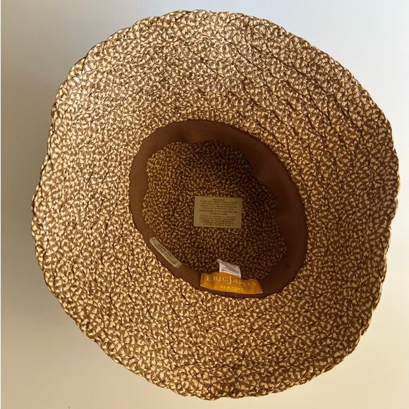 ERIC JAVITS Womens Valeria Raffia bucket hat UPF50+ Peanut / Natural NWOT Unused - Picture 3 of 6